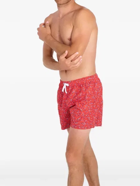 Slip de baie Banana Moon cu model floral cu imagine cu cordon roșu