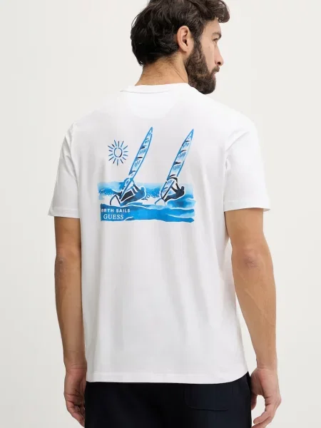 Guess tričko s x North Sails bílé