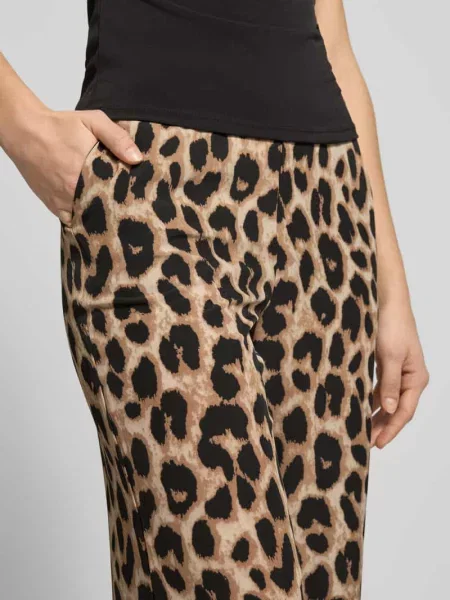 Szerokość Spodnie ze Zwierzęcy nadruk Model GURLA' Pieces czarne