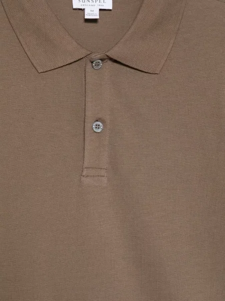 Scurt tricou polo Sunspel maro