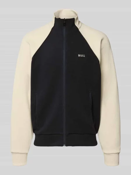 Bluza rozpinana o kroju regular fit z mieszanki bawełny Boss Green zielona