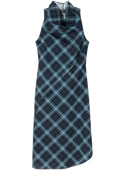 Rochie fără mâneci Pushbutton fără mâneci cu gât halter de costum albastru