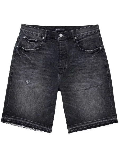 Džínové šortky Purple Brand s oděrkami černé