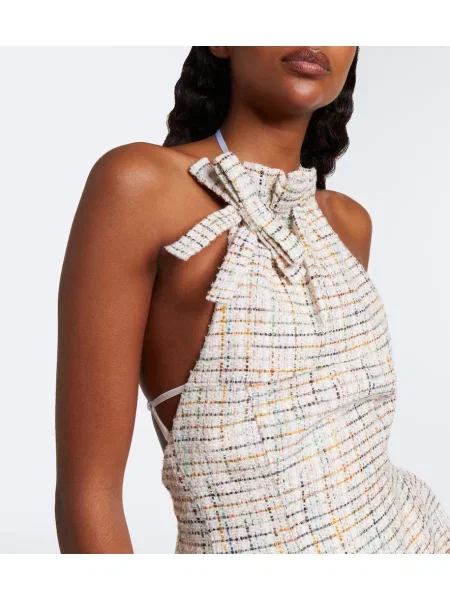 Rochie Shushu/tong din tweed cu gât halter