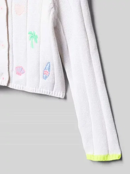 Kardigan z krojem regular fit z wyhaftowanym motywem na całej powierzchni Billieblush biały