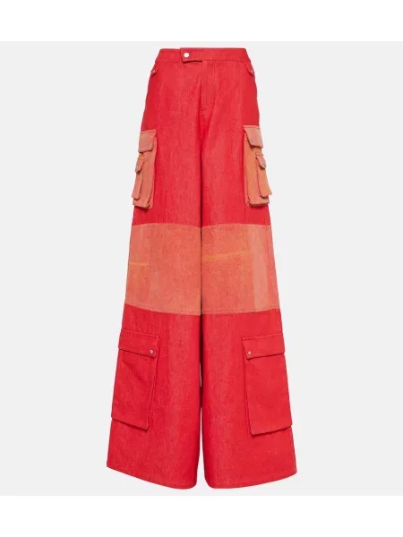 Pantaloni Didu cu talie înaltă roșu