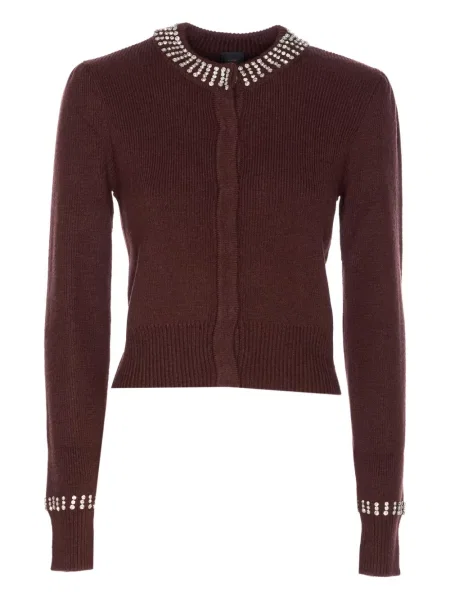 Cardigan Pinko de cristal maro