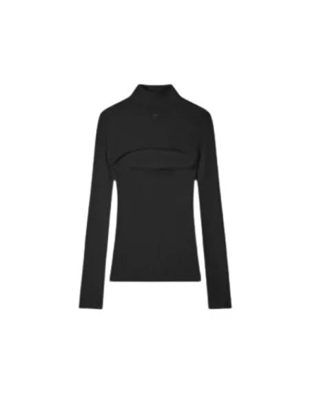 Sweter z golfem Courreges czarny