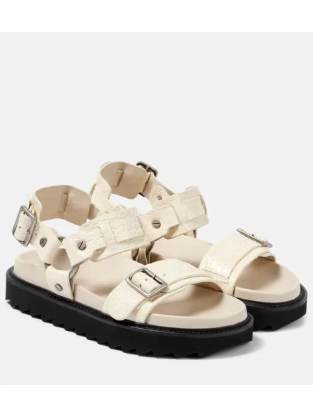 Sandale Acne Studios din piele cu platformă bej