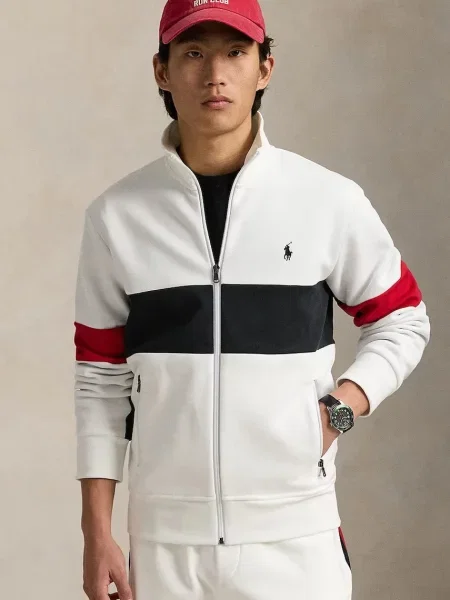 Bluza rozpinana ze stójką i zapinanymi na błyskawiczny Polo Ralph Lauren biała