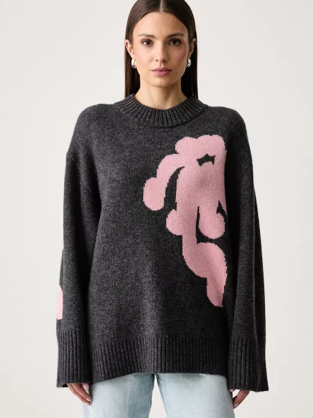 Marimekko svetr dámský s vlnou šedý