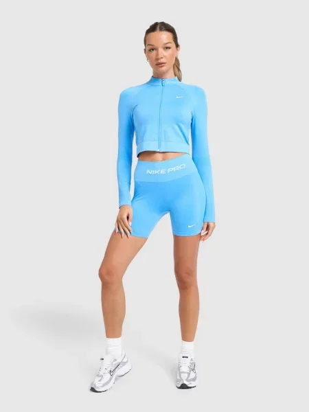 Nike Szorty Pro Dri-Fit Seamless High Rise niebieskie