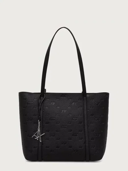 Armani Exchange geantă shopper pentru femei cu imitație de piele negru