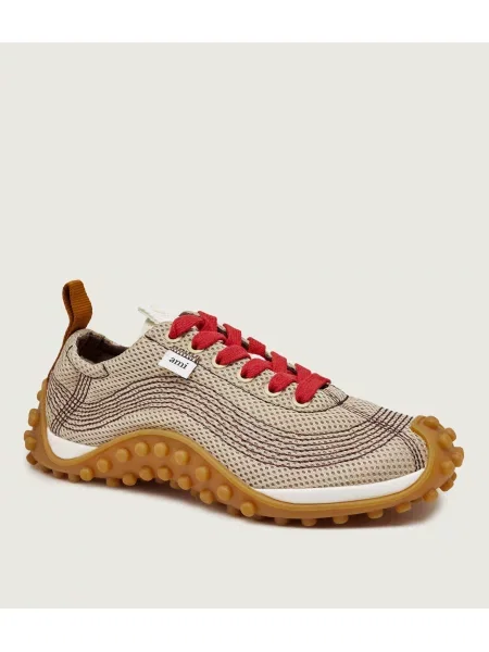 AMI Paris Sneakers Mirage cu adaos de piele bej