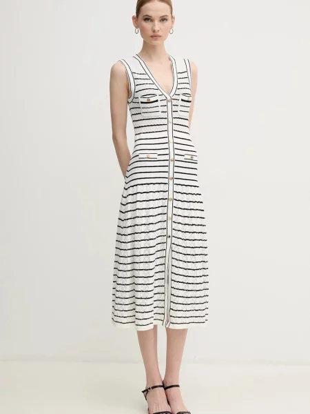 Gaudi Sukienka dzianinowa Écru czarna