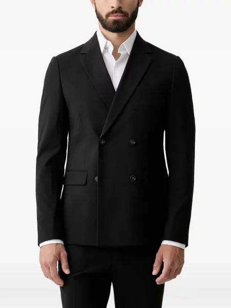 Costum Lindbergh cu două rânduri de nasturi negru