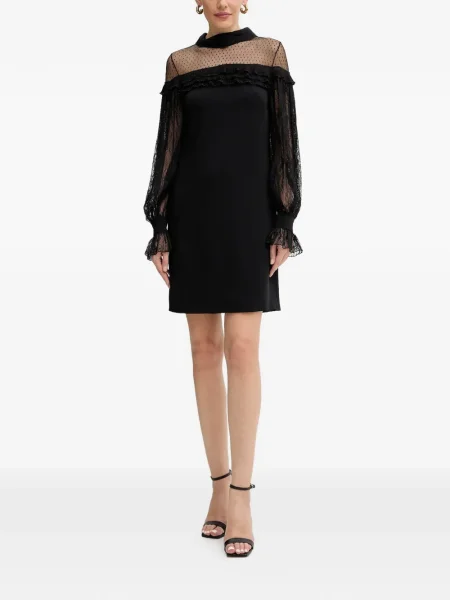 Mała sukienka mini Luisa Spagnoli koronkowa garniturowa czarna
