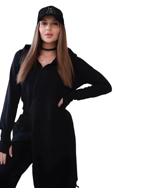 Set mikiny s delší stranou barvy černé