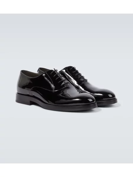 Oxford Brunello Cucinelli din piele de lac negru