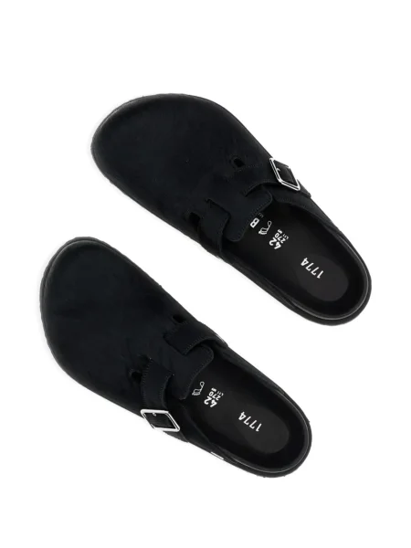 Papuci tip mules Birkenstock cu cataramă negru