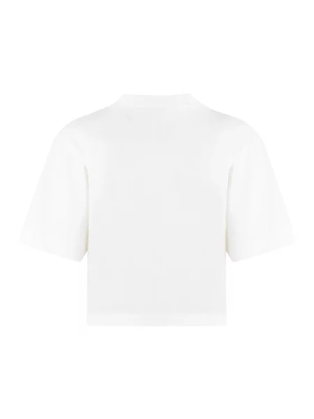 Koszulka Off-white z logo o skróconej długości biała