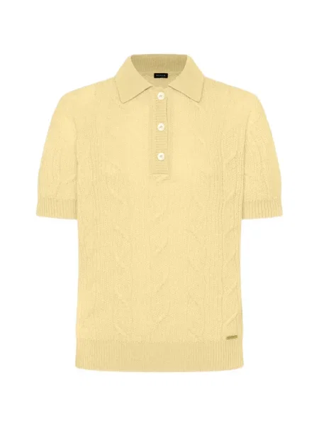 Tricou polo Kiton tricotate galben