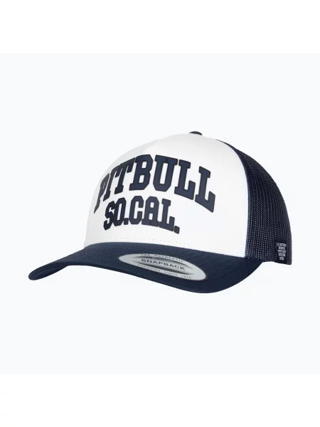 Șapcă de bărbați Pitbull "SO.CAL.” Retro Trucker black/white alb