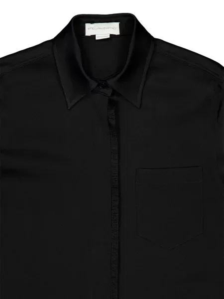 Cămașă Stella Mccartney cu franjuri din satin negru