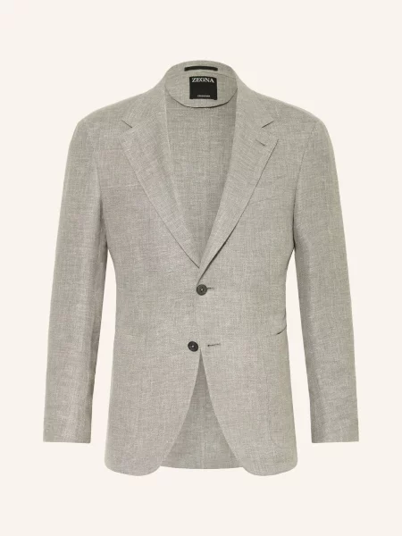 Zegna Sako Extra Slim Fit S Lnem šedá