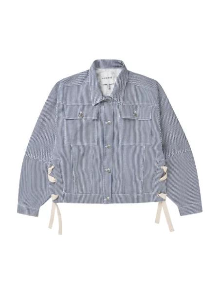 MUNTHE kurtka jeansowa FAMKE przejściowa niebieski