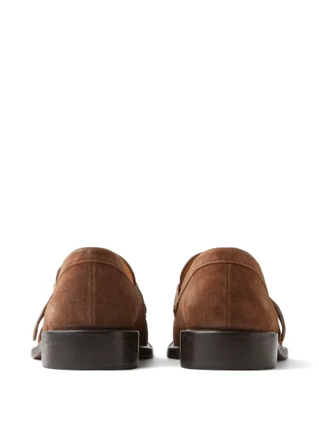 Pantofi loafer Versace din piele de căprioară maro