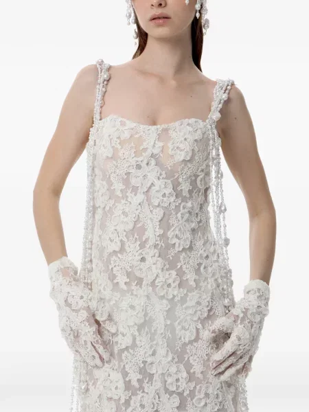 Rochie maxi Dina Melwani din dantelă