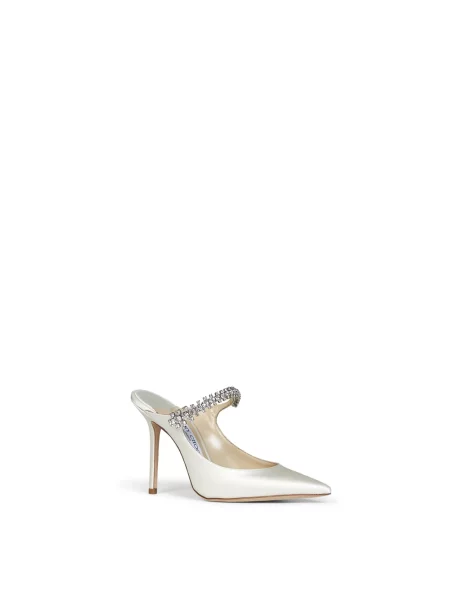 Klapki Jimmy Choo skórzane beżowe