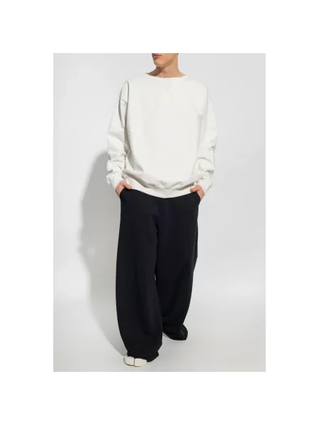 Sweter Maison Margiela z logo biały