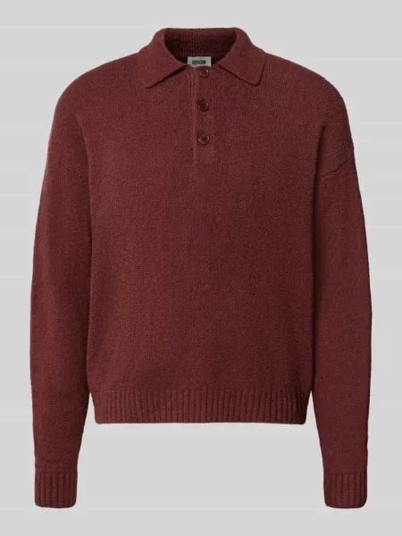 Sweter z dzianiny z kołnierzykiem polo model BEKKET' Drykorn