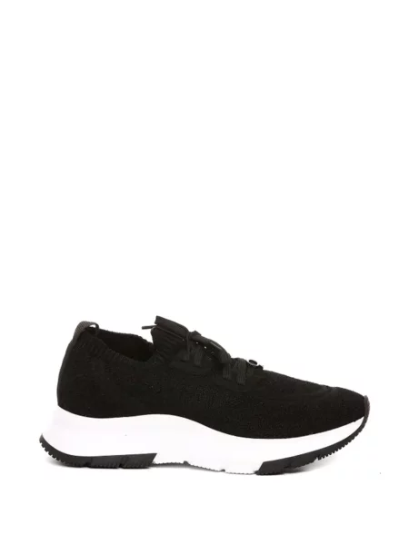 Sneakerși Gianvito Rossi cu șireturi tricotate negru