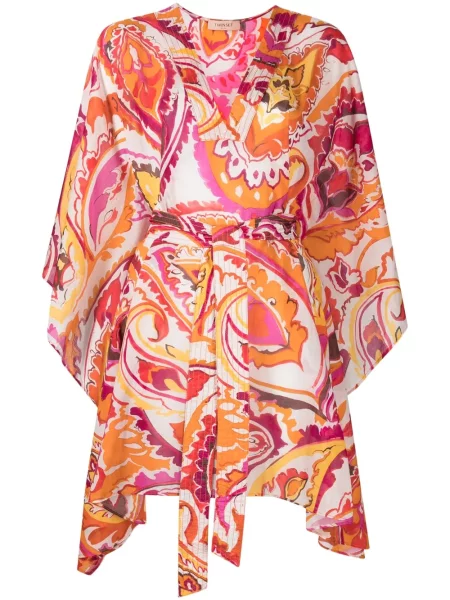 Rochie Twinset cu model floral cu imagine de costum roz