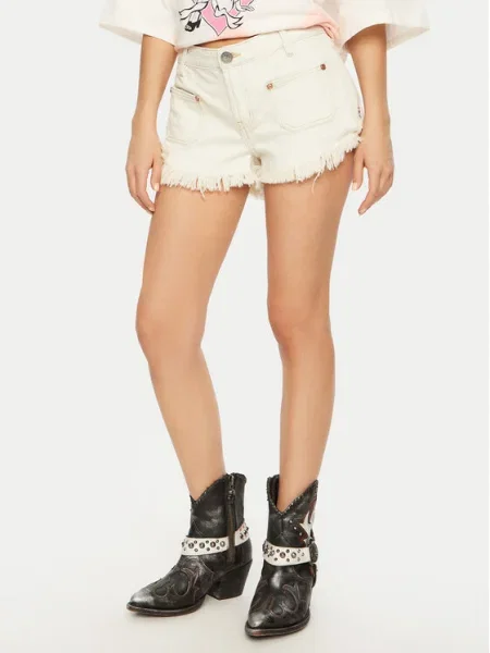 One Teaspoon Pantaloni scurți de blugi Retro Dukes Écru