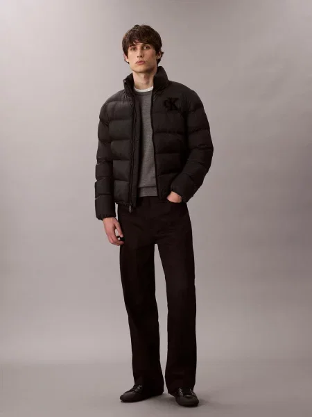 Pikowana kurtka jeansowa Calvin Klein Jeans czarna
