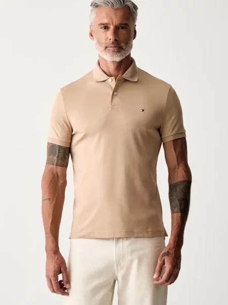 Tricou polo Tommy Hilfiger bej