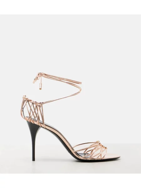 Sandale Saint Laurent din piele roz