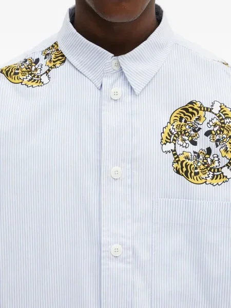 Риза Kenzo на райета с принт синьо