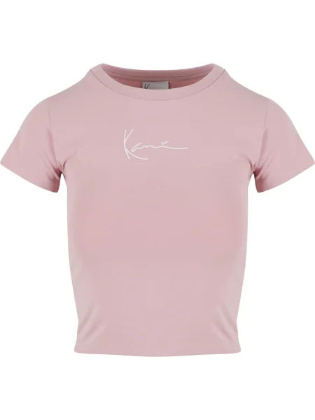 Karl Kani Tricou roz pal alb
