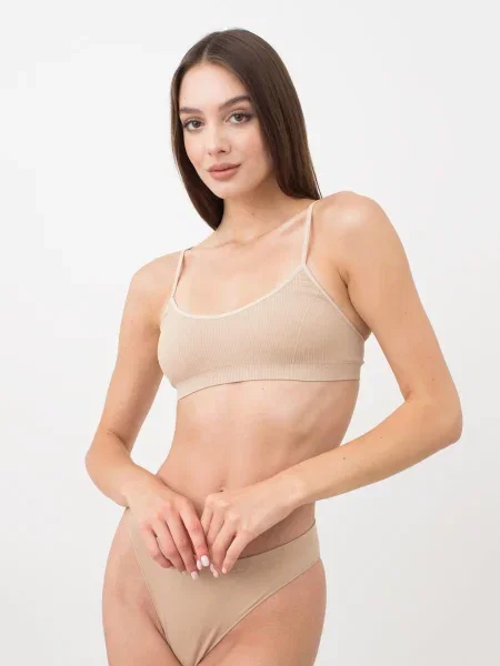Топ Giulia мікрофібра бежевий