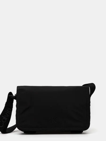 Válltáska Calvin Klein Jeans Over Webbing fekete