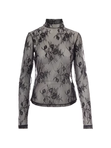 Top Patrizia Pepe din dantelă negru