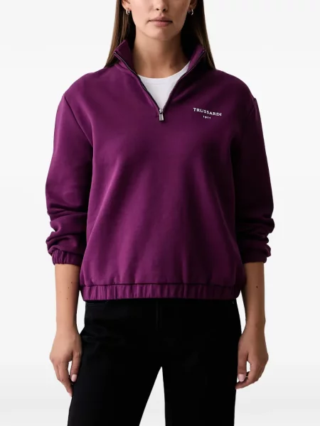 Hanorac cu fermoar Trussardi cu imagine violet