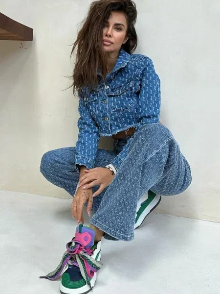 Sneakers cu Șiret Decorativ și Inserție pe Limbă Cristen verde
