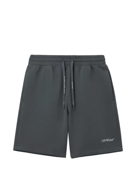 Pantaloni scurți Off-white cu dungi cu cordon alb