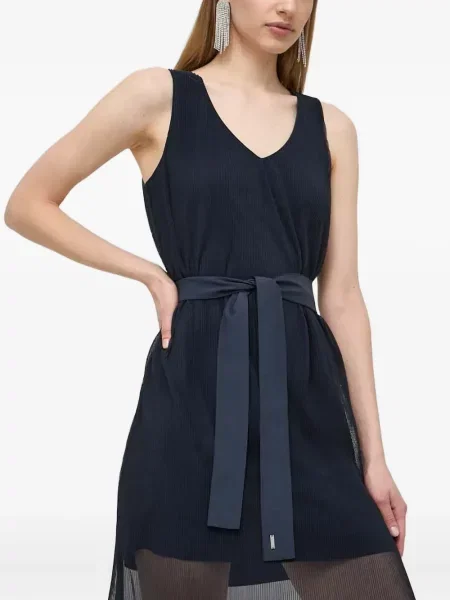 Rochie fără mâneci Armani Exchange fără mâneci de costum albastru
